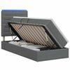 vidaXL LED-Speicherbett mit Matratze Dunkelgrau 90 x 190 cm Stoff