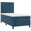 vidaXL Boxspringbett mit Matratze Dunkelblau 100x200 cm Samt