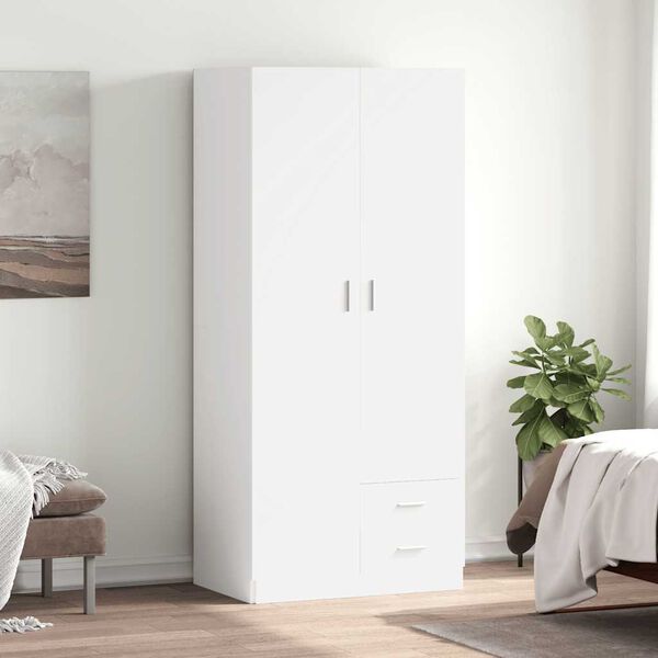 vidaXL Kleiderschrank Wei&szlig; 80x52x180 cm Holzwerkstoff