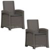 vidaXL Liegesessel Garten Rattan-Optik 2 stk. Hellgrau und Anthrazit