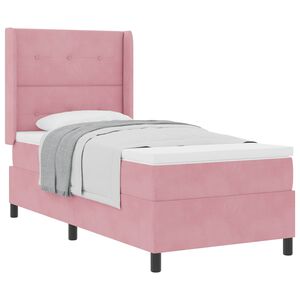 vidaXL Boxspringbett mit Kopfteil Rosa 80 x 200 cm Samt
