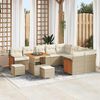 vidaXL Garten-Sofa-Set 12 pcs Beige und Creme Poly-Rattan