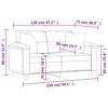 vidaXL 2-Sitzer-Sofa mit Zierkissen Grau 120 cm Kunstleder