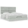 vidaXL Ottoman-Bett mit Matratzen Hellgrau 160x200 cm Samt