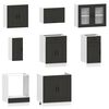 vidaXL 8-tlg. K&uuml;chenschrank-Set Kalmar Schwarz Holzwerkstoff