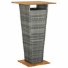 vidaXL Bartisch Grau 60x60x110 cm Poly Rattan und Massivholz Akazie