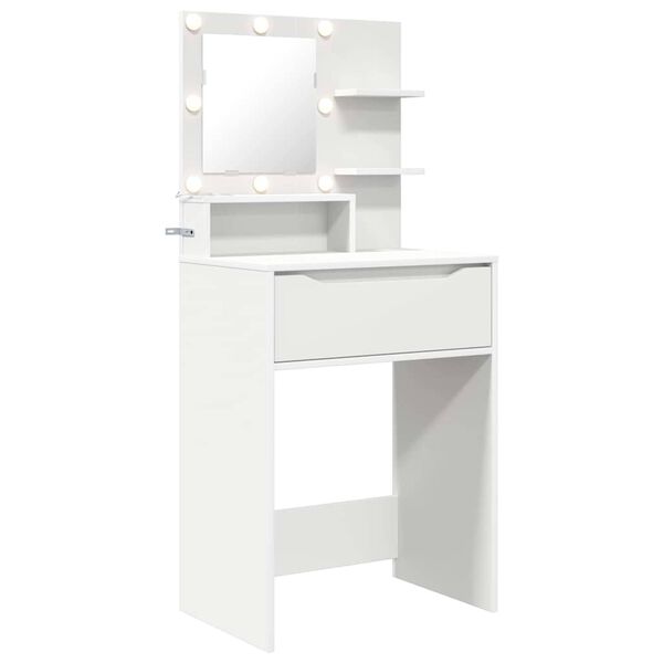 vidaXL Schlafzimmer-Frisiertische mit Regal Wei&szlig; 80 x 39,6 x 135 cm