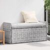 vidaXL Sitzbank mit Stauraum Wei&szlig; gewaschen 110 x 40 x 50 cm Rattan