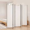 vidaXL 5-tlg. Paravent Wei&szlig; 250x200 cm Stoff