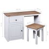 vidaXL 2-tlg. Schminktisch-Set Weiß Massivholz Panama-Kiefer