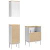 vidaXL Badezimmerm&ouml;bel-Set mit T&uuml;r FLORO 3 pcs Wei&szlig; Massivholz Kiefer