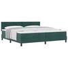 vidaXL Boxspringbett mit Matratze Dunkelgr&uuml;n 200 x 200 cm Samt
