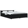 vidaXL Bett mit Schubladen Schwarz 135x190 cm