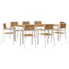 vidaXL Outdoortisch-Set 9 pcs Massives Akazienholz und Edelstahl