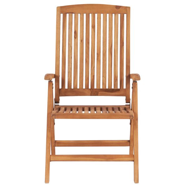 vidaXL Verstellbare Gartenst&uuml;hle mit Auflagen 4 Stk. Massivholz Teak