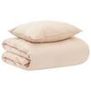 vidaXL Bettw&auml;sche-Set Beige 140 x 200 cm Baumwolle, Kapok, Polyester