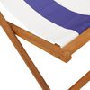 vidaXL Strandstuhl Klappbar Blau Wei&szlig; Massivholz Eukalyptus und Stoff