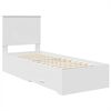 vidaXL Bettrahmen Wei&szlig; und Silber 75 x 190 cm Holzwerkstoff
