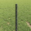 vidaXL Zaun mit Pfosten Grau 0,4 x 25 m Stahl