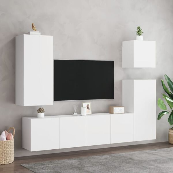 vidaXL TV-Wandschrank Wei&szlig; 40,5x30x90 cm Holzwerkstoff