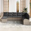 vidaXL Garten-Sofa-Set mit Kissen 8 pcs Grau Poly Rattan