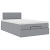 vidaXL Ottoman-Bett mit Matratze Hellgrau 120x190 cm Stoff