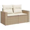 vidaXL 8-tlg. Garten-Sofagarnitur mit Kissen Beige Poly Rattan Akazie