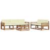 vidaXL Outdoor-Sofagarnitur mit Kissen 6 pcs Natur und Creme