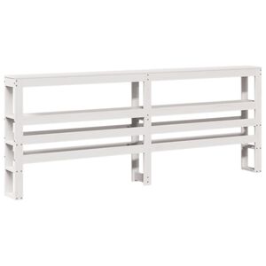 vidaXL Kopfteil mit Ablagen Wei&szlig; 200 cm Massivholz Kiefer
