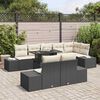 vidaXL Garten-Sofa-Set mit Speicher 9 pcs Schwarz Poly Rattan