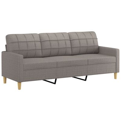 vidaXL 3-Sitzer-Sofa Taupe 180 cm Stoff