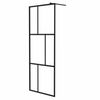 vidaXL Duschwand f&uuml;r Begehbare Duschen mit Hartglas Schwarz 80x195 cm