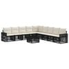 vidaXL Gartensofa-set 10 stk. Schwarz und Cremewei&szlig; Poly-Rattan