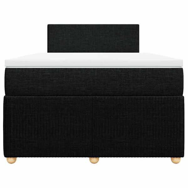 vidaXL Boxspringbett mit Matratze Schwarz 120x190 cm Stoff