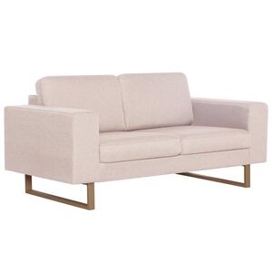 vidaXL 2-Sitzer-Sofa Stoff Cremewei&szlig;