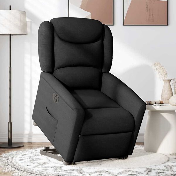 vidaXL Relaxsessel mit Aufstehhilfe Elektrisch Schwarz Stoff