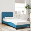 vidaXL Bettgestell mit LED ohne Matratze Blau 90x200 cm Samt