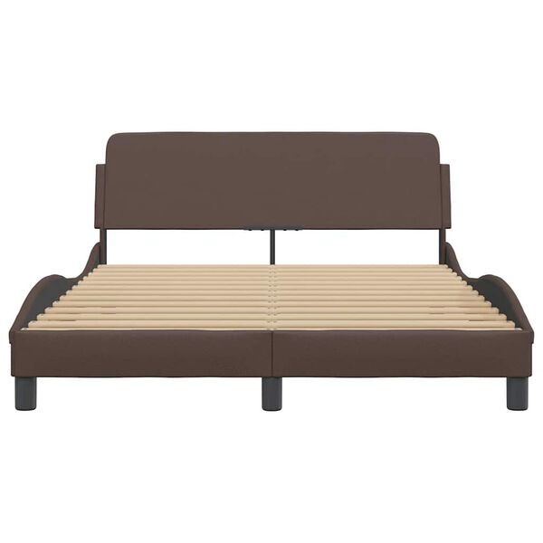 vidaXL Bettgestell "Dover" Braun 140x190 cm Kunstleder