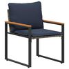 vidaXL M&ouml;belsets mit Kissen 3 pcs Grau und Marineblau Rattan
