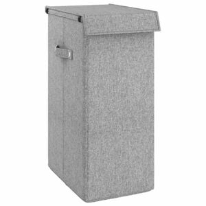 vidaXL Faltbarer W&auml;schekorb Grau 26 x 34,5 x 59,5cm Leinenimitat Stoff