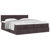 vidaXL Ottoman-Bett mit Matratzen Dunkelbraun 200x200 cm Stoff