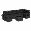vidaXL 8-tlg. Garten-Sofagarnitur mit Kissen Schwarz Poly Rattan