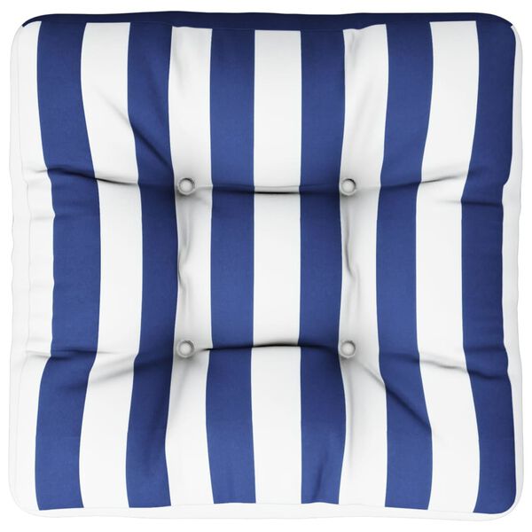 vidaXL Palettenkissen Blau Wei&szlig; Gestreift 60x60x12 cm Stoff
