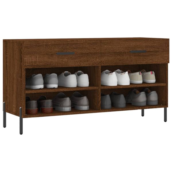 vidaXL Schuhbank Braun Eichen-Optik 102x35x55 cm Holzwerkstoff