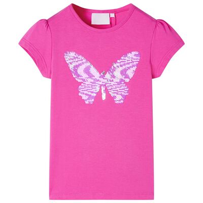 Kinder-T-Shirt mit Flügelärmeln Dunkelrosa 92