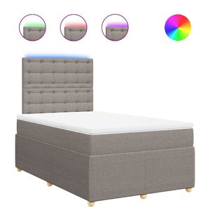 vidaXL Boxspringbett mit Matratze Taupe 120x190 cm Stoff