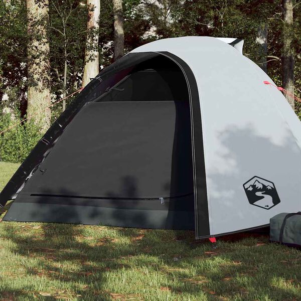 vidaXL Kuppel-Campingzelt 4 Personen Wei&szlig; Dunkel Wasserdicht