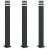 vidaXL Wegeleuchten 3 Stk. Schwarz 110 cm Aluminium