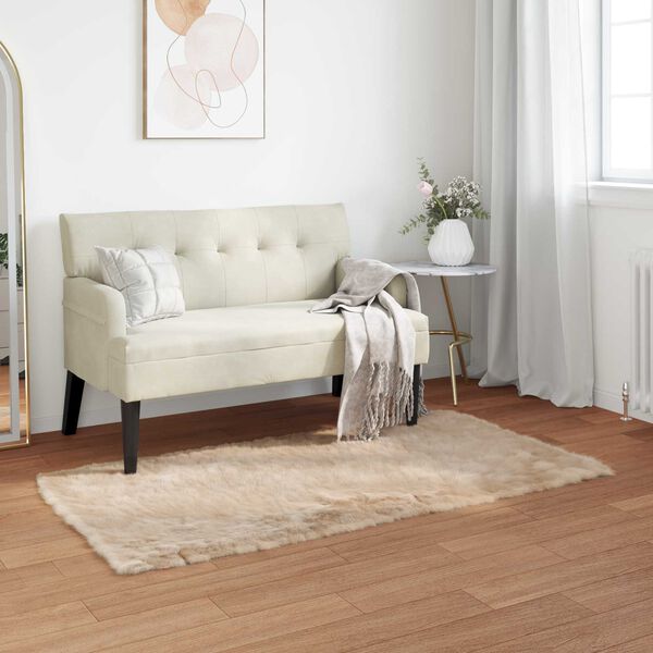 vidaXL Kunstschaffell Teppich Tafalla Beige 60 x 110 cm Polyester