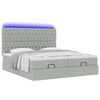 vidaXL Ottoman-Bett mit Matratzen & LEDs Hellgrau 160x200 cm Samt